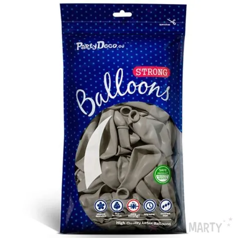 balony pastel szare jasne 9 strong 100 szt