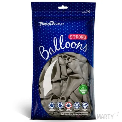 balony pastel szare jasne strong 10 100 szt