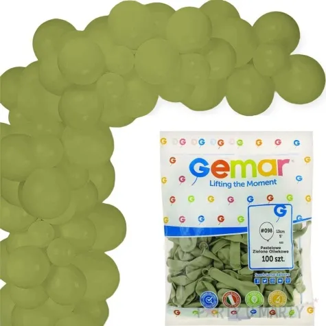 balony pastel zielone gemar 5 100 szt