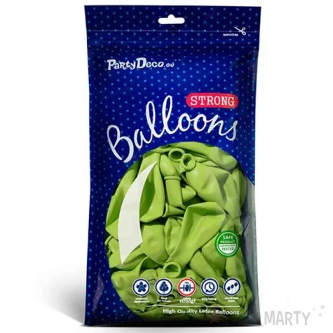 balony pastel zielony limonkowy 9 strong 50 szt
