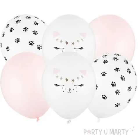 balony pastelowe kotki partydeco 12 6 szt