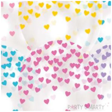 balony pastelowe serduszka transparentne amscan 11 6 szt