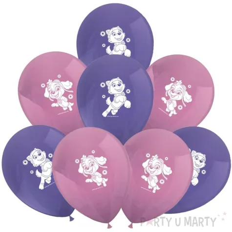balony paw patrol skye i everest fioletowy rozowy procos 11 8 szt