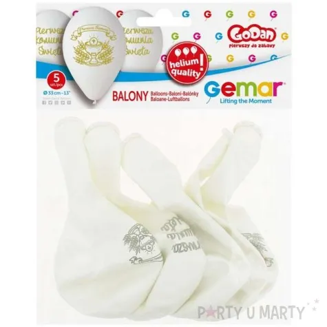 balony pierwsza komunia biale gemar 13 5 szt