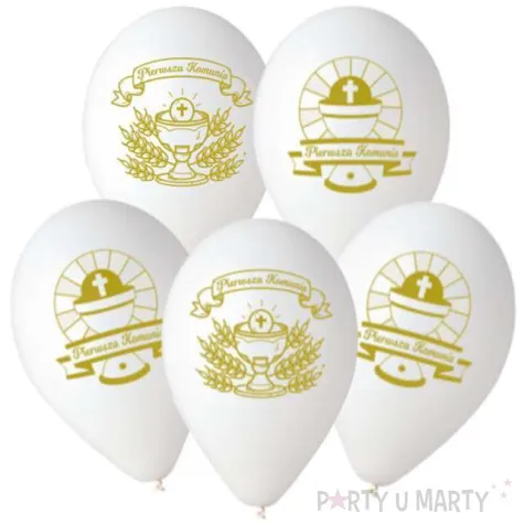 balony pierwsza komunia swieta biale gemar 12 25 szt