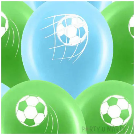 balony pilka nozna soccer fans zielono blekitny pastel procos 11 8 szt