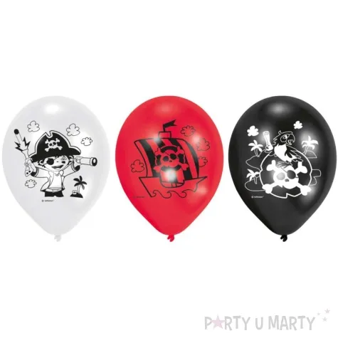 balony piraci pastel mix amscan 9 6 szt