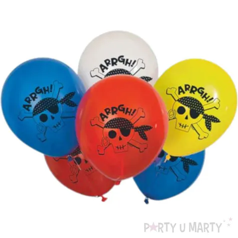 balony piracka czaszka bandana mix unique 12 8 szt