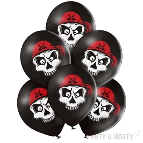 balony piracka czaszka czarne belbal 12 6 szt