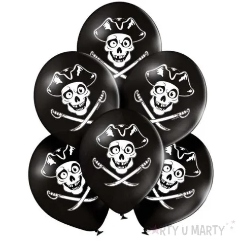 balony pirackie czaszki czarne belbal 12 6 szt