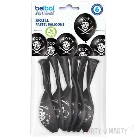 balony pirackie czaszki czarne belbal 12 6 szt