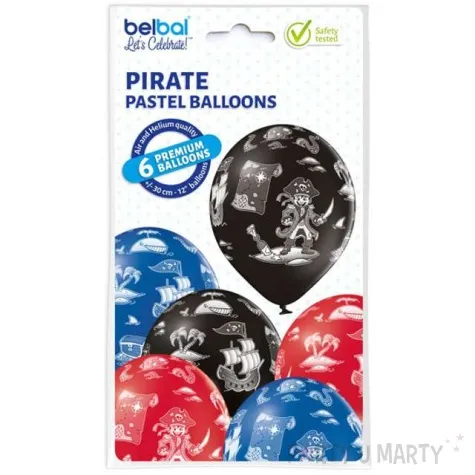 balony pirat pastel mix belbal 12 6 szt