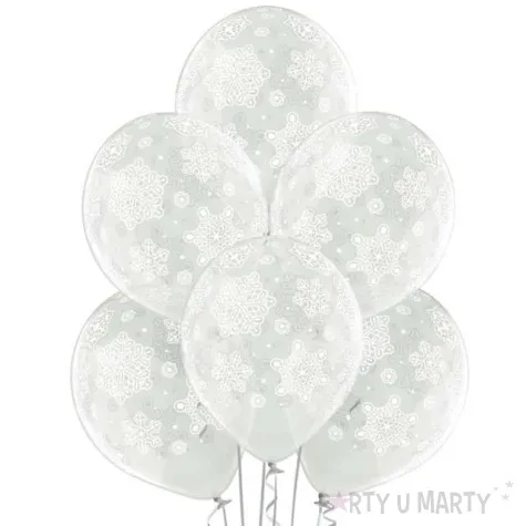 balony platki sniegu przezroczyste belbal 12 6 szt