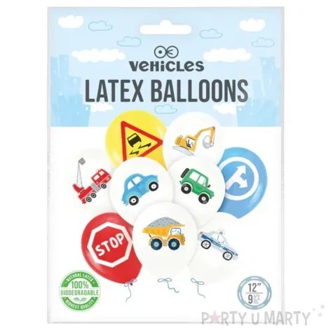 balony pojazdy budowa mix partypal 12 9 szt