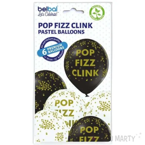 balony pop fizz clink pastel mix belbal 12 6 szt