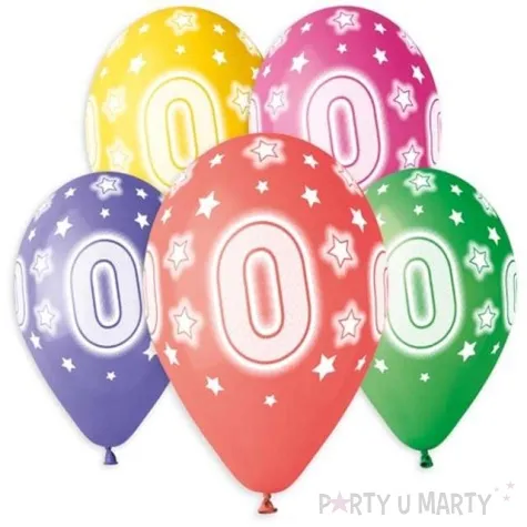balony premium cyfra 0 mix gemar 13 5 szt