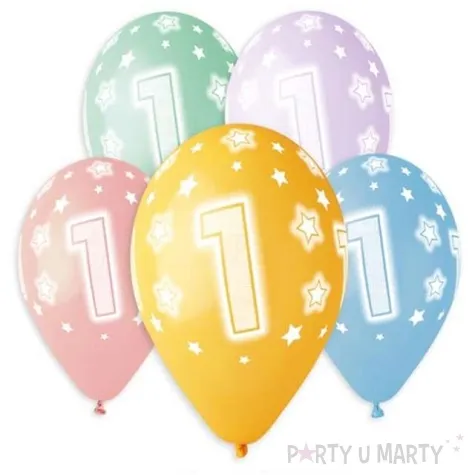 balony premium cyfra 1 mix godan 13 5 szt