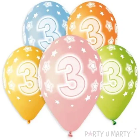 balony premium cyfrra 3 mix godan 13 5 szt