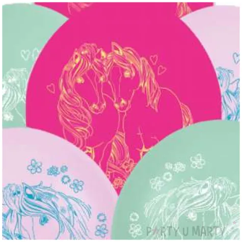 balony pretty pony pastel mix amscan 9 6 szt