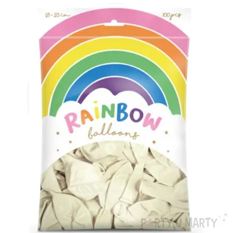balony rainbow metalizowane biale partydeco 9 100 szt