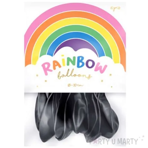 balony rainbow metalizowane czarne partydeco 11 10 szt