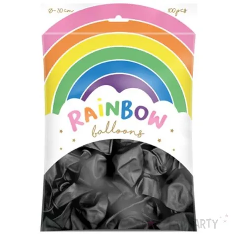 balony rainbow metalizowane czarne partydeco 11 100 szt