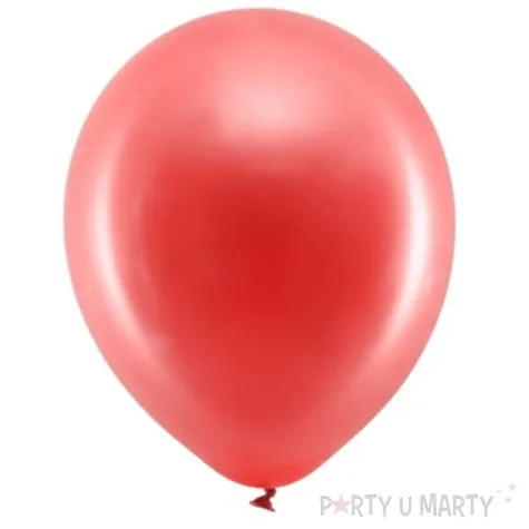 balony rainbow metalizowane czerwone partydeco 9 10 szt