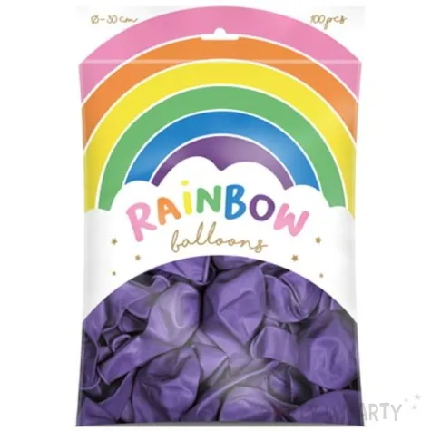 balony rainbow metalizowane fioletowe partydeco 11 100 szt