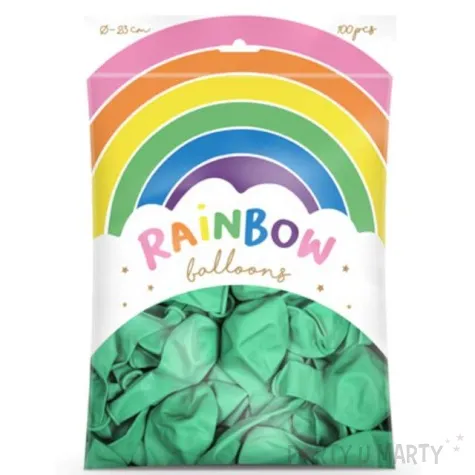 balony rainbow metalizowane mietowe partydeco 9 100 szt