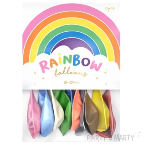 balony rainbow metalizowane mix partydeco 11 10 szt