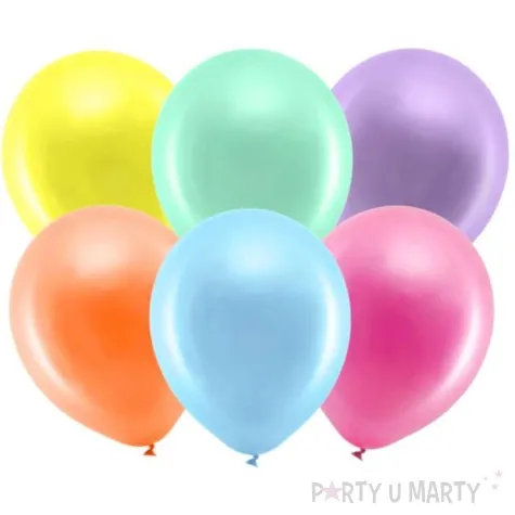 balony rainbow metalizowane mix partydeco 9 10 szt