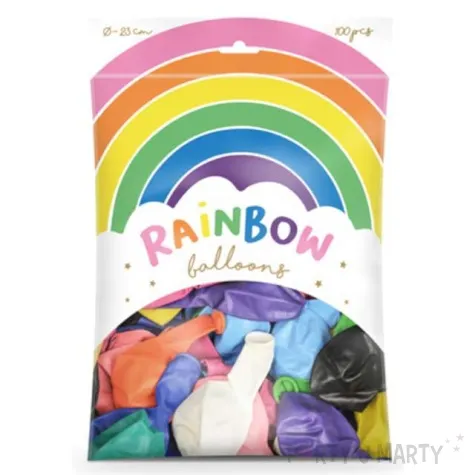 balony rainbow metalizowane mix partydeco 9 100 szt