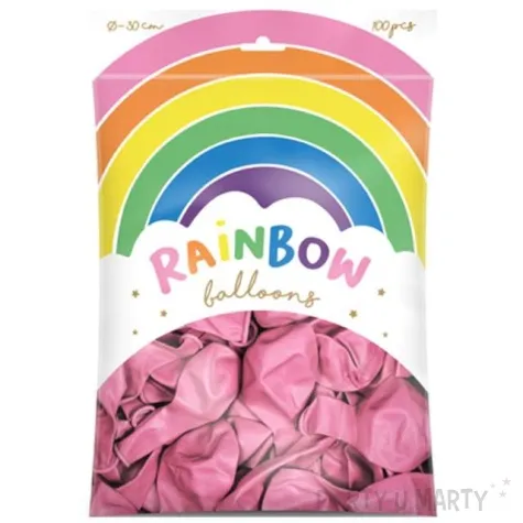 balony rainbow metalizowane rozowe partydeco 11 100 szt