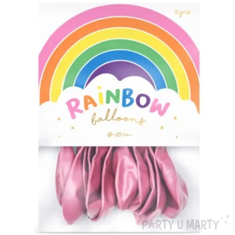 balony rainbow metalizowane rozowe partydeco 9 10 szt