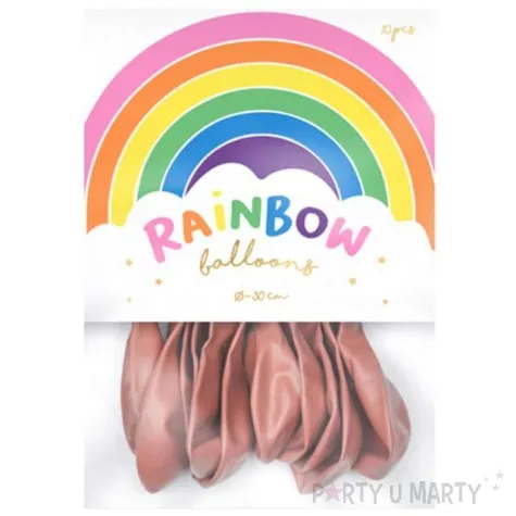 balony rainbow metalizowane rozowe zloto partydeco 11 10 szt