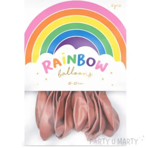 balony rainbow metalizowane rozowe zloto partydeco 9 10 szt