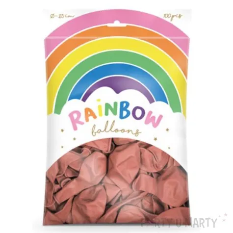 balony rainbow metalizowane rozowe zloto partydeco 9 100 szt
