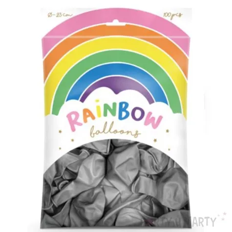 balony rainbow metalizowane srebrne partydeco 9 100 szt