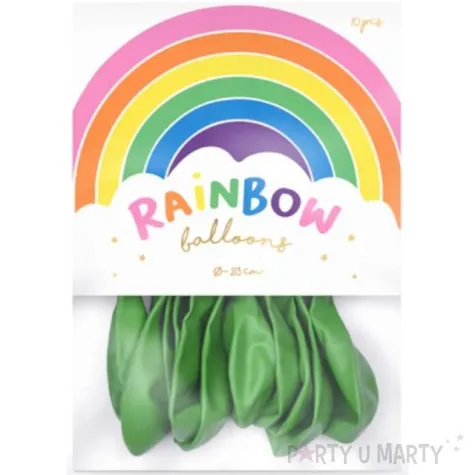 balony rainbow metalizowane zielone jasne 9 10 szt