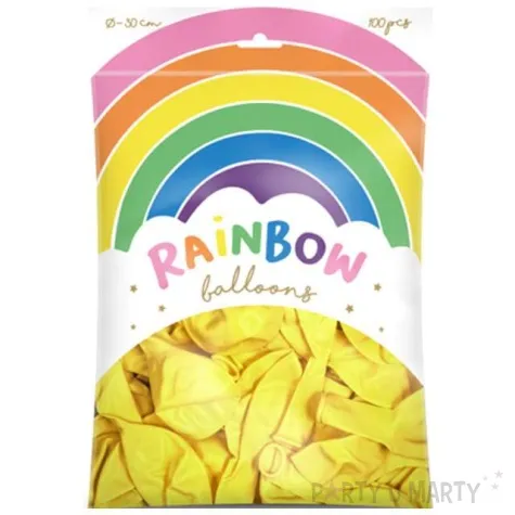 balony rainbow metalizowane zolte partydeco 11 100 szt