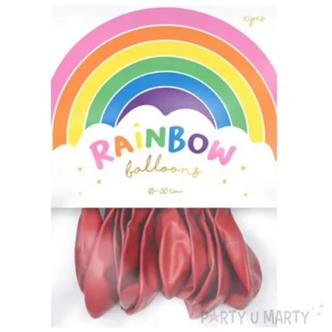 balony rainbow pastelowe czerwone partydeco 11 10 szt