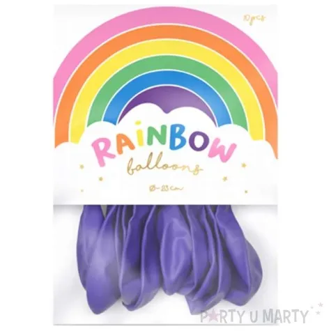 balony rainbow pastelowe fioletowe partydeco 9 10 szt