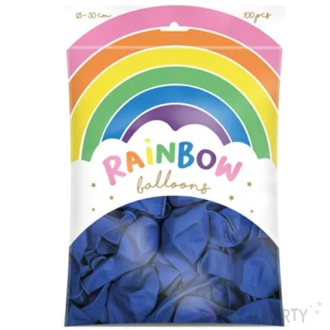 balony rainbow pastelowe granatowe partydeco 11 100 szt