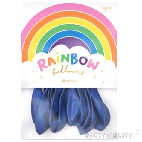 balony rainbow pastelowe granatowe partydeco 9 10 szt
