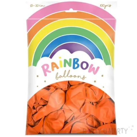 balony rainbow pastelowe pomaranczowe partydeco 11 100 szt