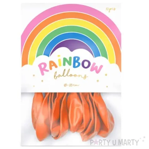 balony rainbow pastelowe pomaranczowe partydeco 9 10 szt