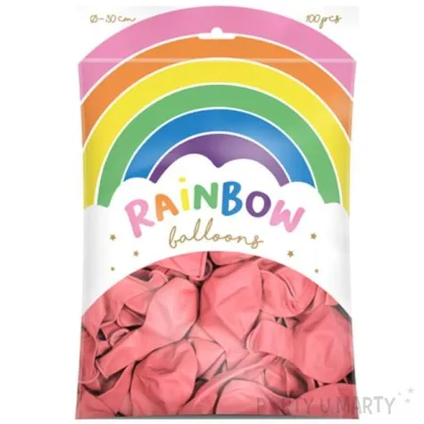 balony rainbow pastelowe rozowe partydeco 11 100 szt