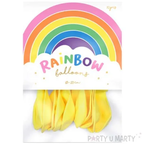 balony rainbow pastelowe zolte partydeco 9 10 szt