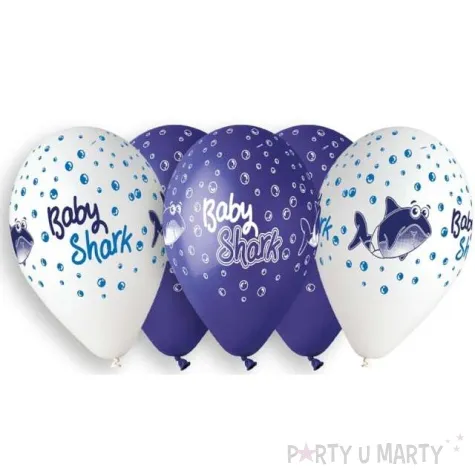 balony rekiny granatowo biale gemar 13 5 szt