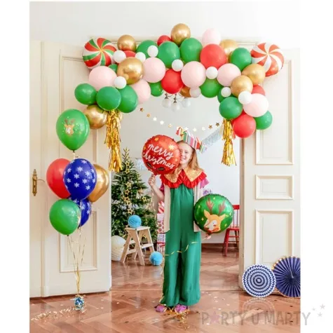 balony renifery i platki sniegu mix partydeco 12 6 szt
